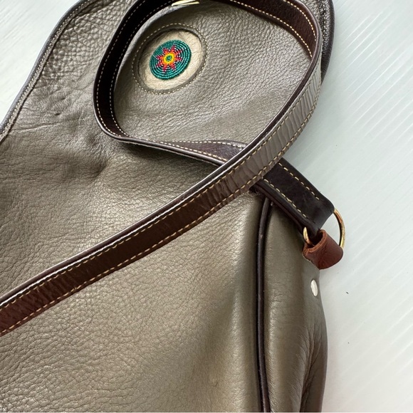 Handmade authentic leather crossbody bag with hand beaded detail - Picture 8 of 12